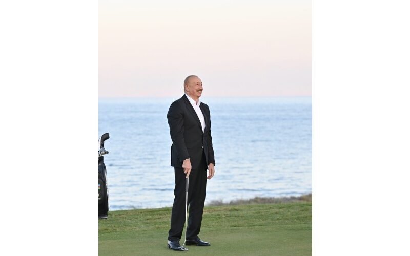 Ilham Aliyev attends Golf Club opening in Kyrgyzstan with counterparts