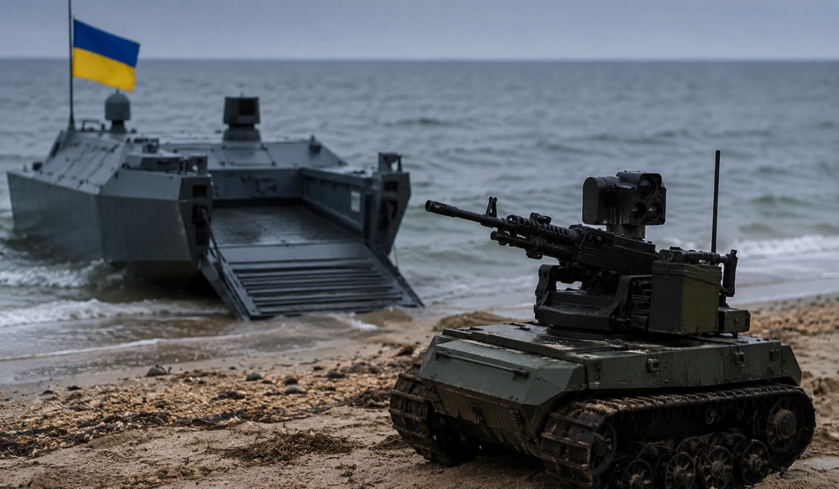 Historic first: Ukraine deploys combat robot via naval drone to shore
