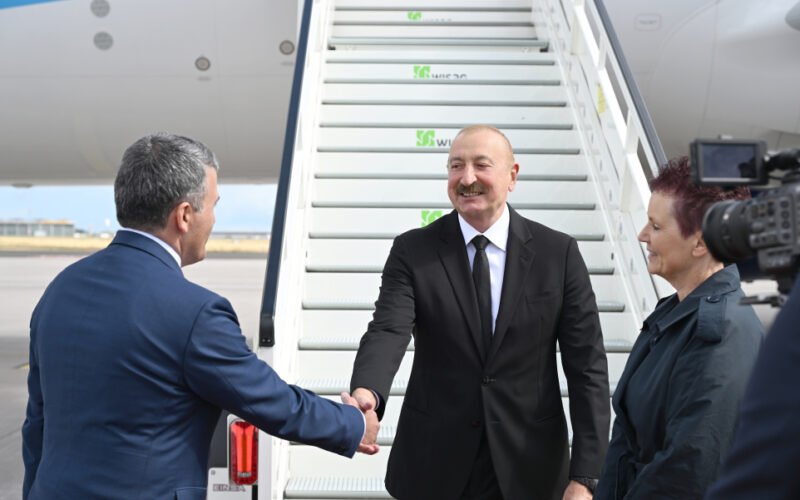 President Ilham Aliyev at the airport in Berlin