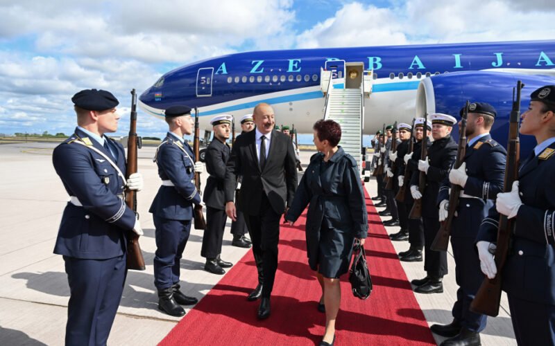 President Ilham Aliyev at the airport in Berlin