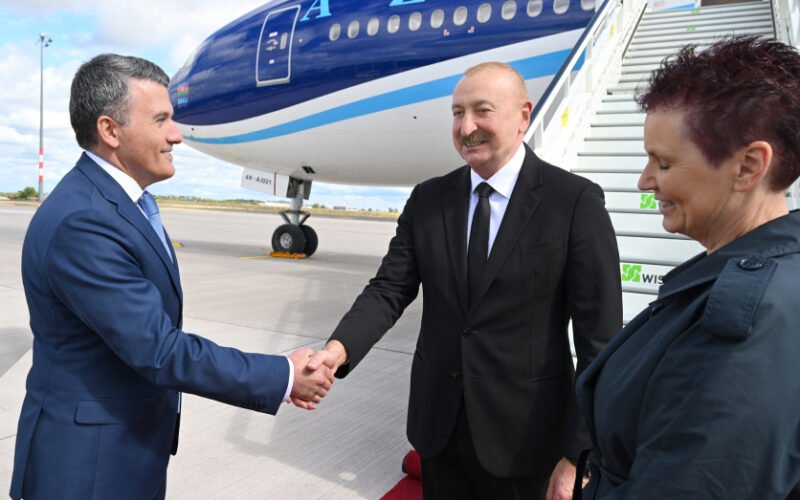 President Ilham Aliyev at the airport in Berlin