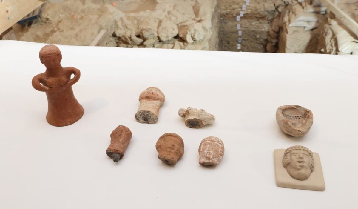 Close-up of a rare ancient Judean Pillar Figurine mold found in Jerusalem