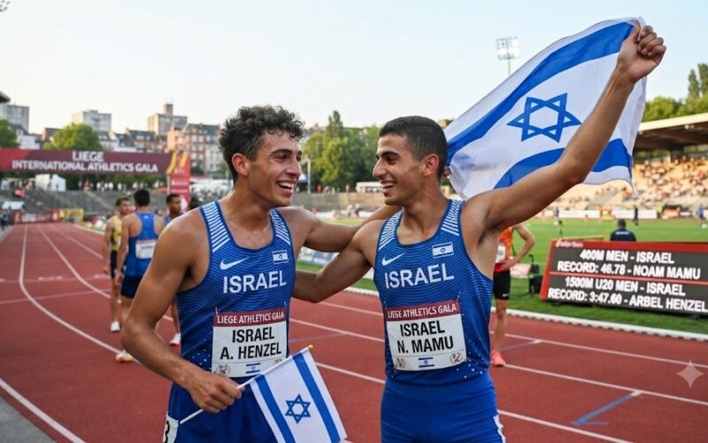 Israeli athletes set two national records in Belgium