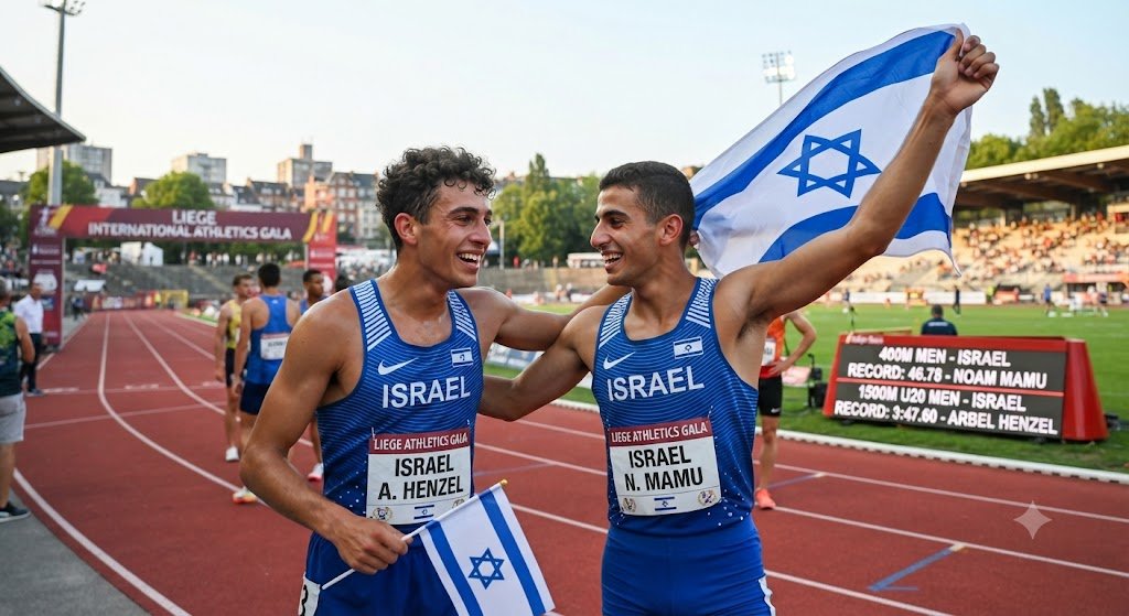 Israeli athletes set two national records in Belgium