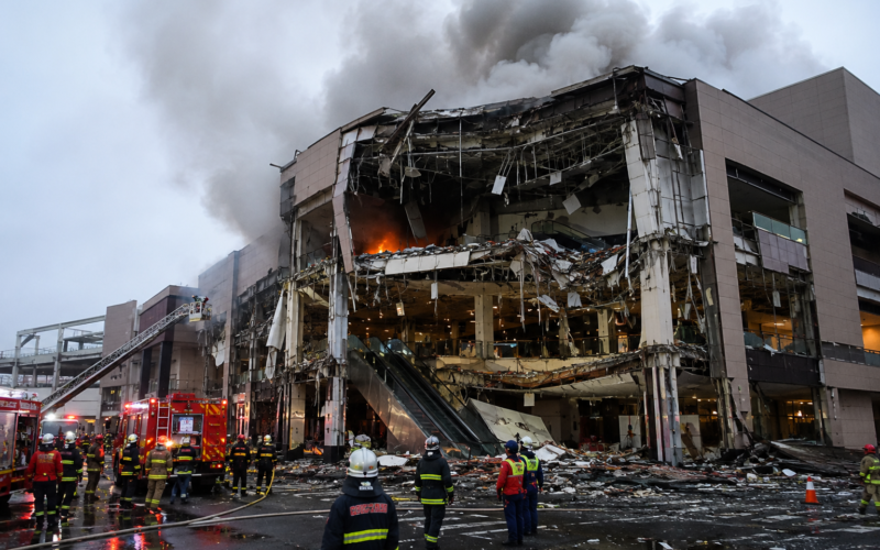 Explosion hits shopping mall following strong earthquake in Japan