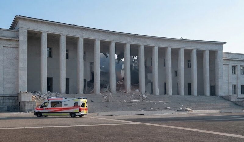 Part of historic courthouse collapses in Bolzano, northern Italy