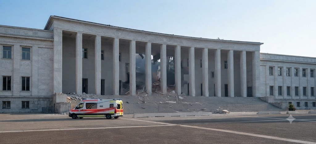 Part of historic courthouse collapses in Bolzano, northern Italy