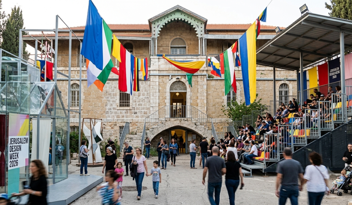 Jerusalem Design Week 2026 festival exhibition with designer installations and visitors