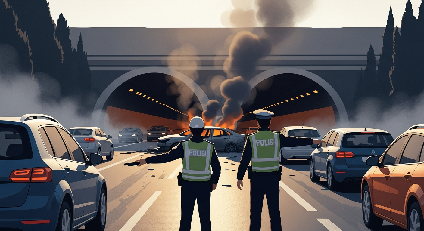 Burning car in tunnel paralyzes traffic in central Baku