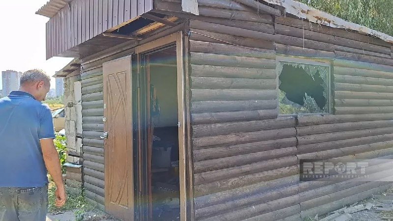 Destroyed restaurant building after a drone attack
