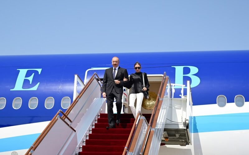 Welcoming ceremony of President Ilham Aliyev and First Lady Mehriban Aliyeva in Kyrgyzstan.