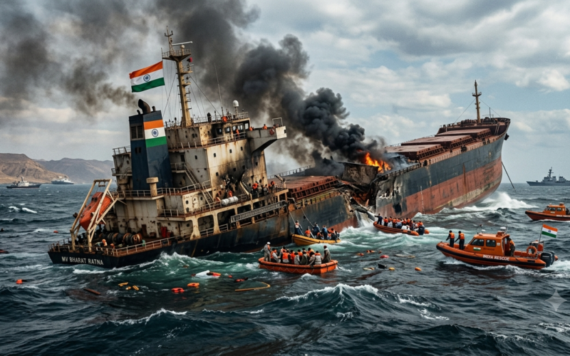 Indian cargo ship sinks after attack in the Red Sea