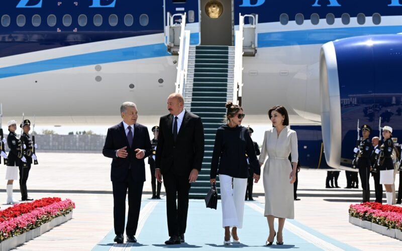 President Ilham Aliyev arrives in Uzbekistan for a state visit