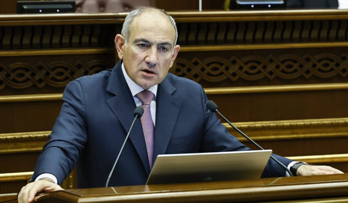 Armenian Prime Minister Nikol Pashinyan speaking in the National Assembly