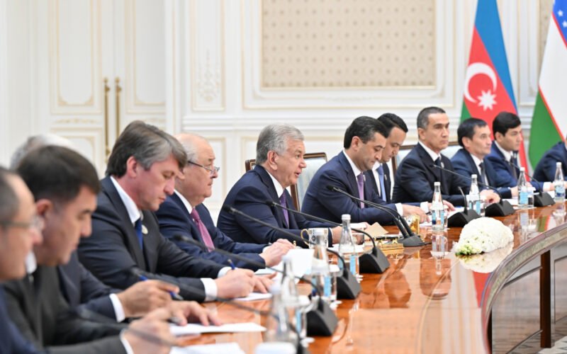 Azərbaycan və Özbəkistan prezidentləri Daşkənddə görüş zamanı