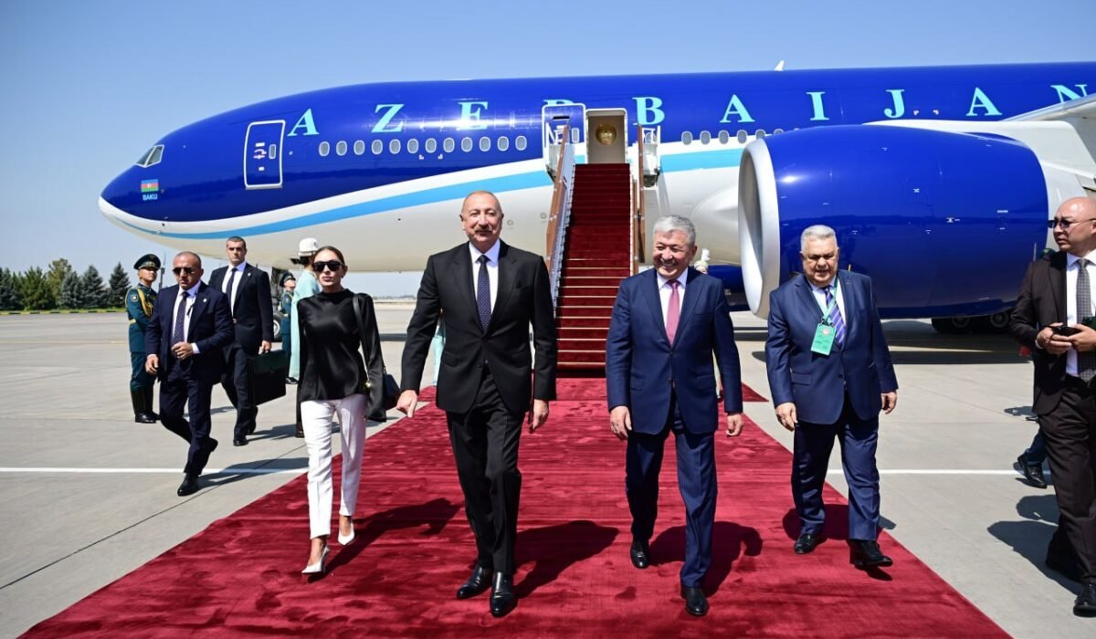 Welcoming ceremony of President Ilham Aliyev and First Lady Mehriban Aliyeva in Kyrgyzstan.
