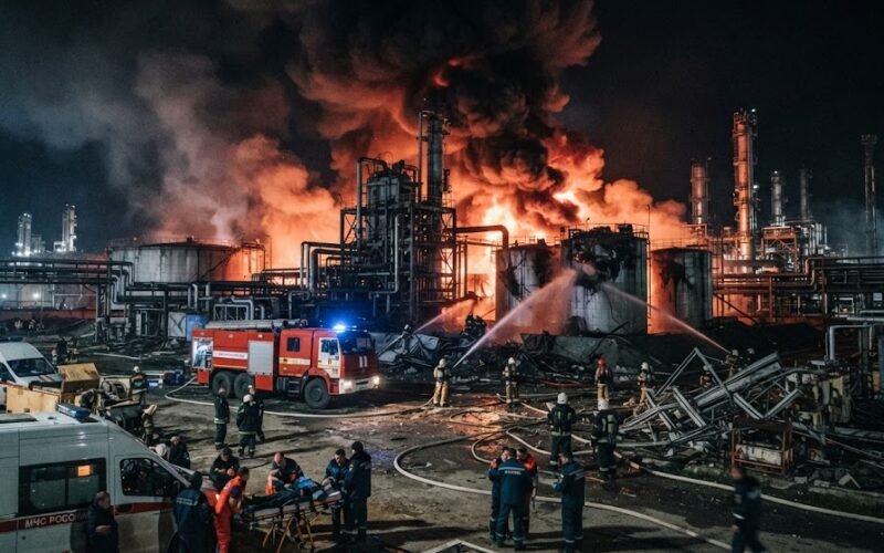 Ukrayna dronları Rusiyanın neft emalı obyektlərini vurub: Ölü və yaralılar var