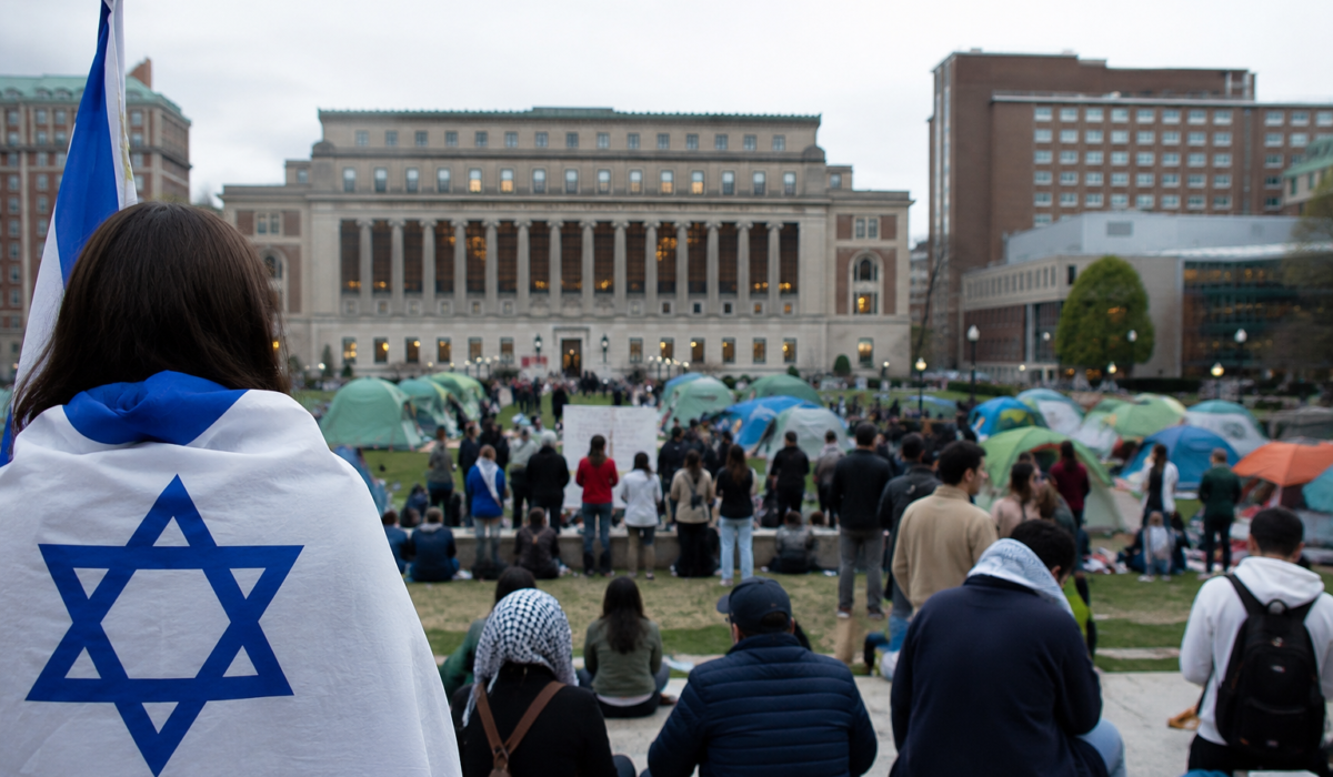 2024-cü ilin aprelində Nyu-Yorkdakı Kolumbiya Universitetində etirazçıların çadır düşərgəsi