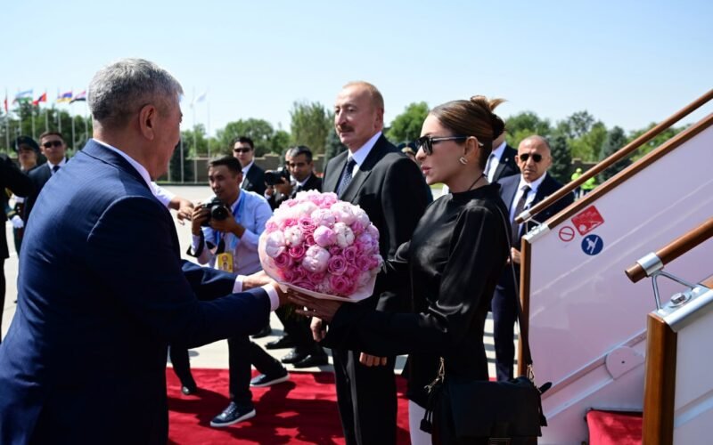 Welcoming ceremony of President Ilham Aliyev and First Lady Mehriban Aliyeva in Kyrgyzstan.