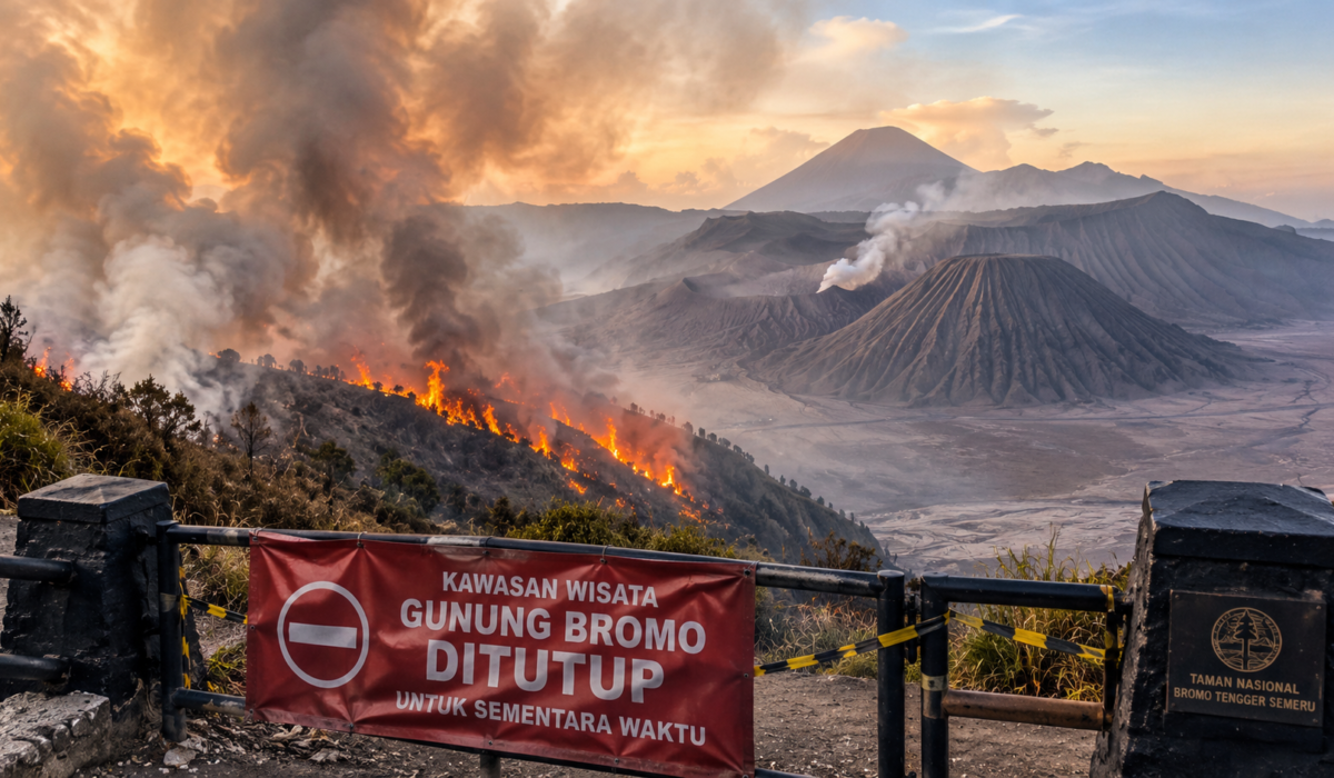 Landscape with Mount Bromo in Indonesia