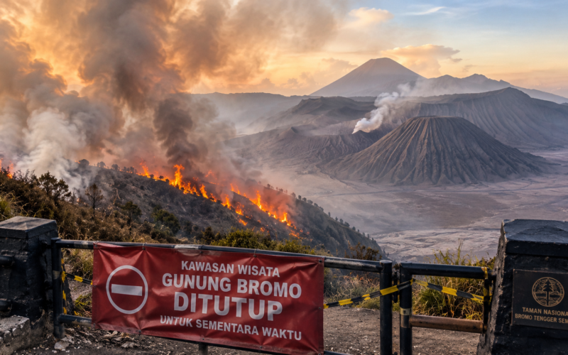 Forest fire in Indonesia: Mount Bromo closed to tourists