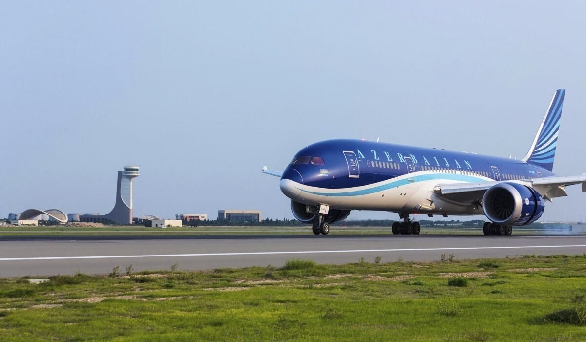 AZAL airline plane at the airport