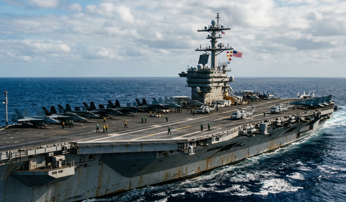 Авианосец ВМС США в море