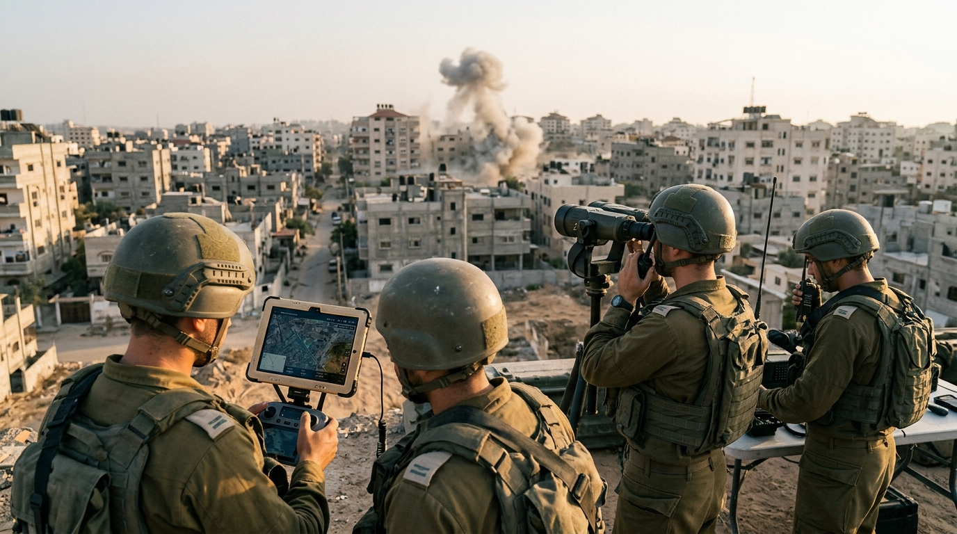 The area where military operations are taking place in the Gaza Strip.