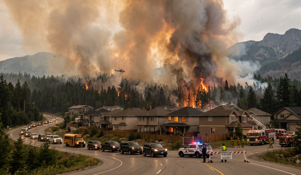 British Columbia Wildfires Force Over 20,000 Residents from Homes