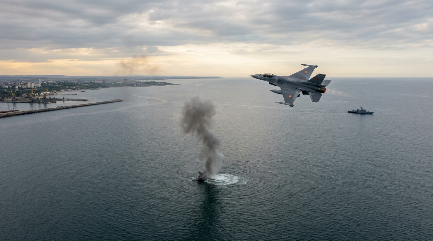 Romanian fighter jet destroys sea drone off the coast of Constanța