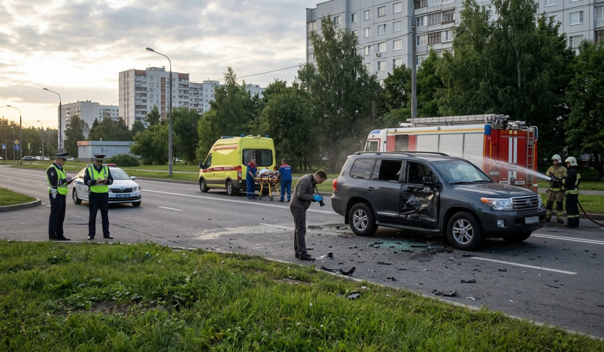 Сотрудники правоохранительных органов на месте происшествия