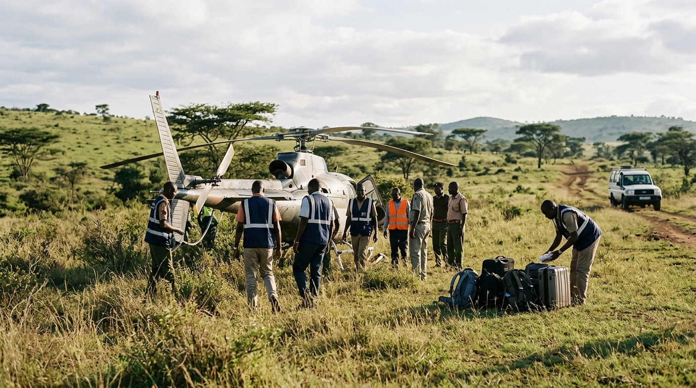 Keniyada helikopter qəzası yeri