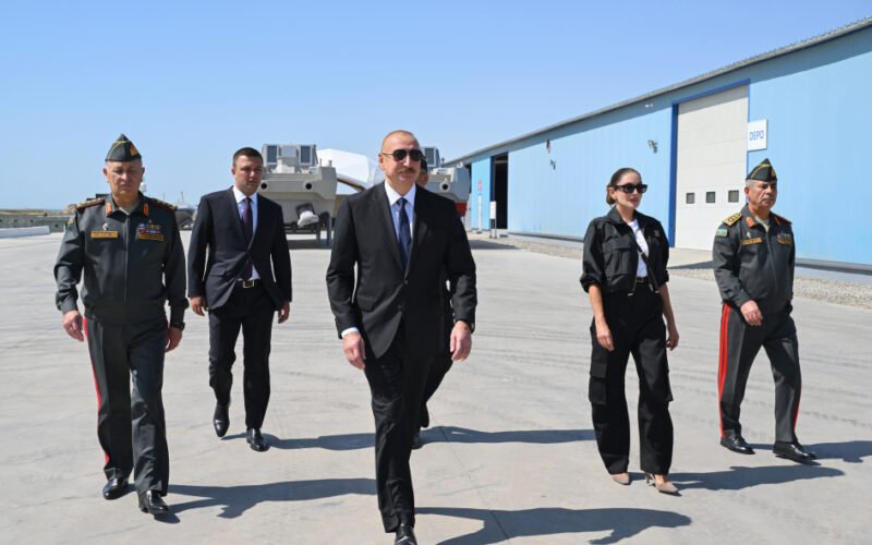 President Ilham Aliyev and First Lady Mehriban Aliyeva during their visit to the Naval Forces