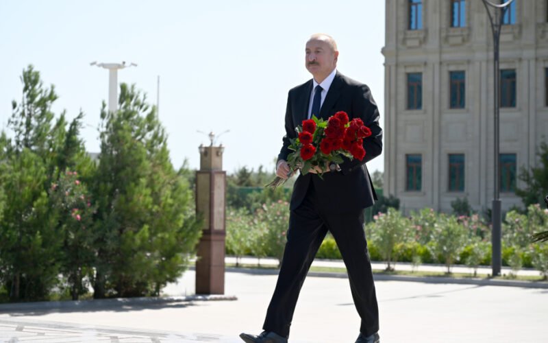 President Ilham Aliyev and First Lady Mehriban Aliyeva during their visit to the Naval Forces