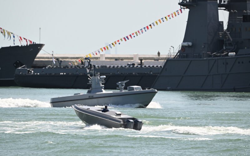 President Ilham Aliyev and First Lady Mehriban Aliyeva during their visit to the Naval Forces