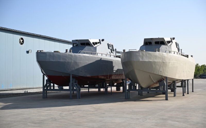 President Ilham Aliyev and First Lady Mehriban Aliyeva during their visit to the Naval Forces