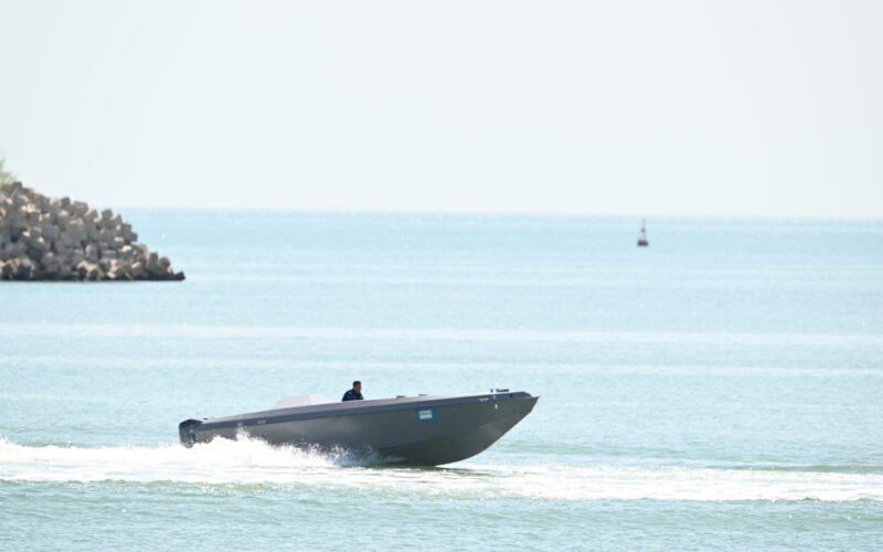 President Ilham Aliyev and First Lady Mehriban Aliyeva during their visit to the Naval Forces