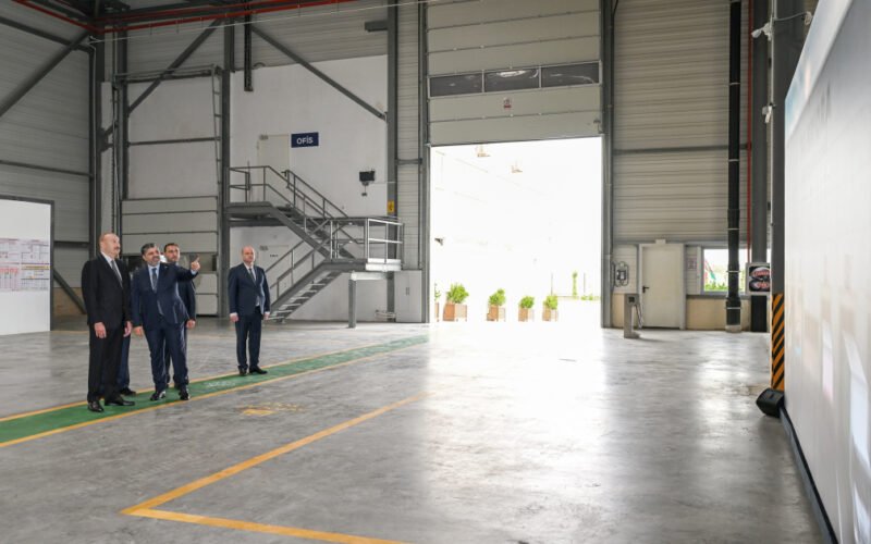 President Ilham Aliyev attending the opening ceremony of the Fabriora Group manufacturing plant in Baku