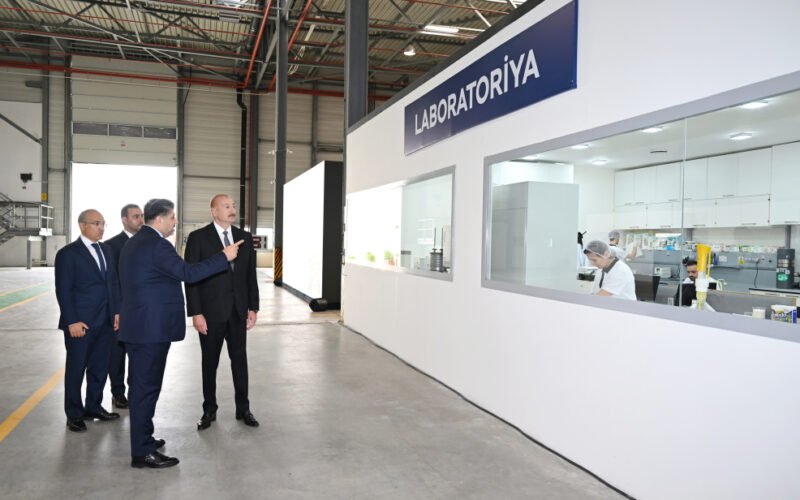 President Ilham Aliyev attending the opening ceremony of the Fabriora Group manufacturing plant in Baku