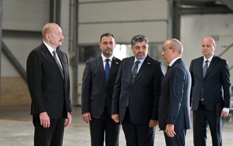 President Ilham Aliyev attending the opening ceremony of the Fabriora Group manufacturing plant in Baku