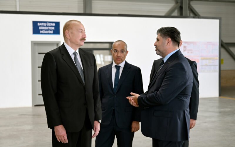 President Ilham Aliyev attending the opening ceremony of the Fabriora Group manufacturing plant in Baku