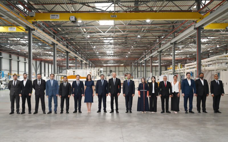 President Ilham Aliyev attending the opening ceremony of the Fabriora Group manufacturing plant in Baku