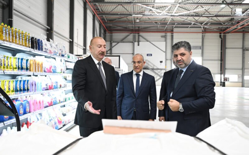 President Ilham Aliyev attending the opening ceremony of the Fabriora Group manufacturing plant in Baku