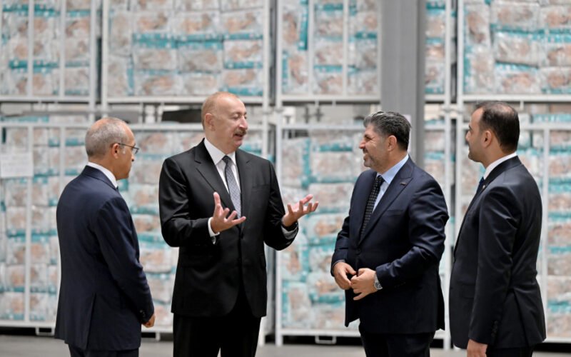 President Ilham Aliyev attending the opening ceremony of the Fabriora Group manufacturing plant in Baku