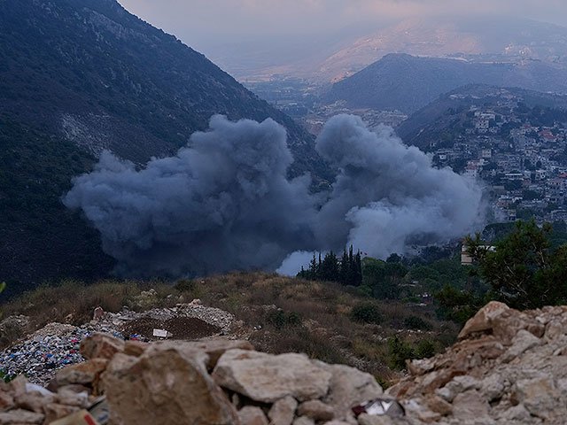 Military equipment and a panorama of Southern Lebanon