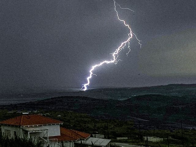 Rainy weather in an Israeli city