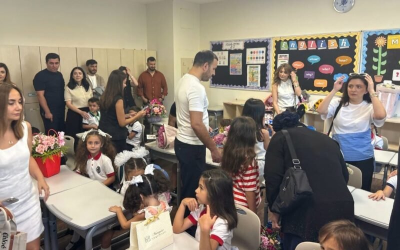 First day of school for first-grade students at LANDAU School