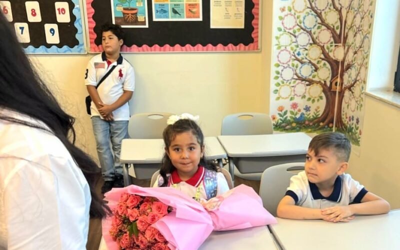 First day of school for first-grade students at LANDAU School