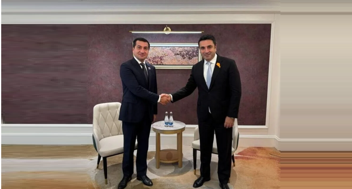 Hikmat Hajiyev and Armen Grigoryan during their meeting