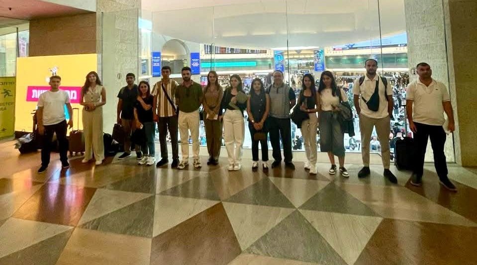 Azerbaijani journalists during a media tour in Israel